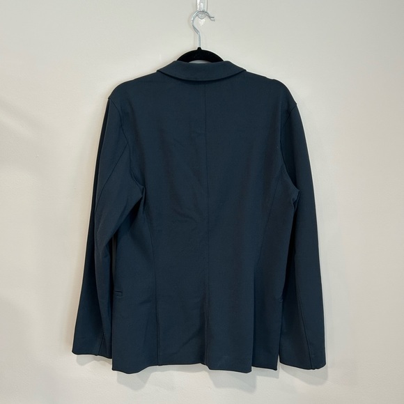 Emporio Armani Navy Tailored Blazer Large | Stretch Minimalist Career Jacket - Picture 6 of 9